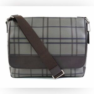 Coach Tattersall Plaid Coated Canvas Messenger Bag